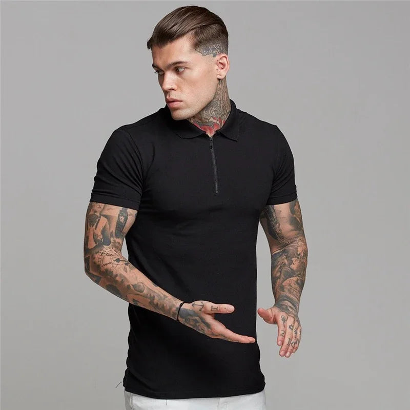 Camiseta Masculina Polo com Gola em Zíper